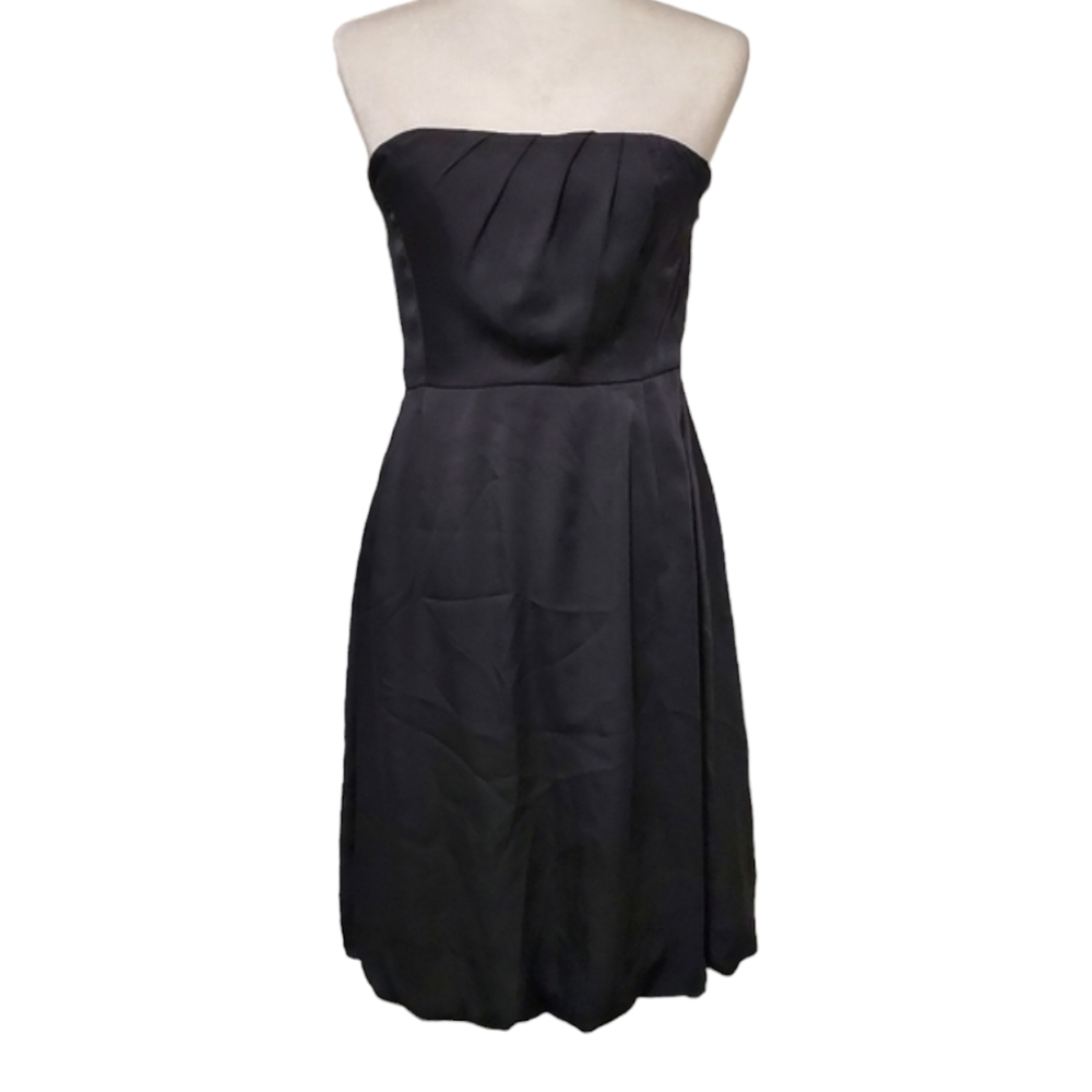 Banana Republic Strapless Dress Womens Size 4 Black Bubble Hem Pockets Dress